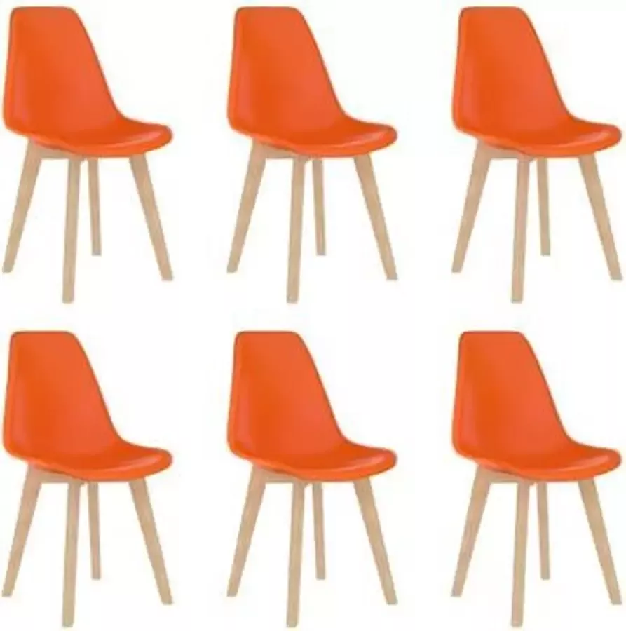 VidaXL Eetkamerstoelen 6 st kunststof oranje