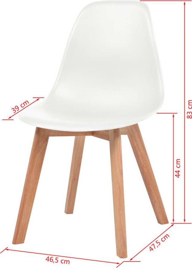 Vida XL vidaXL Eetkamerstoelen 6 st kunststof wit-VXL-244773