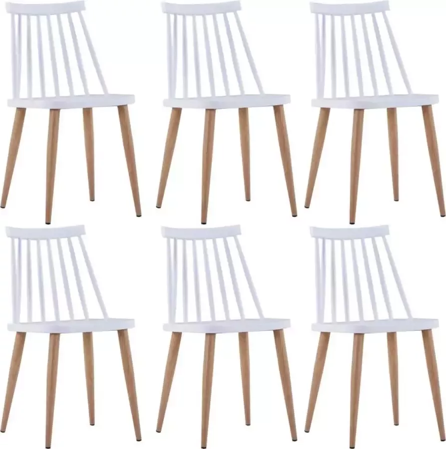 VidaXL Eetkamerstoelen 6 st kunststof wit