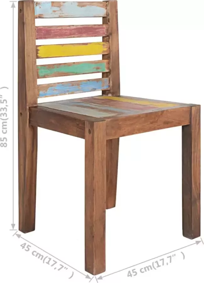 VidaXL -Eetkamerstoelen-6-st-massief-gerecycled-hout - Foto 2