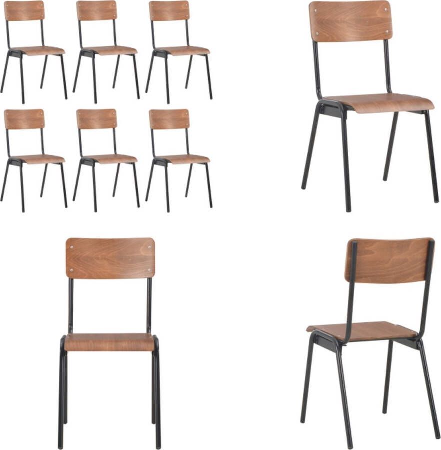 VidaXL -Eetkamerstoelen-6-st-multiplex-bruin - Foto 2