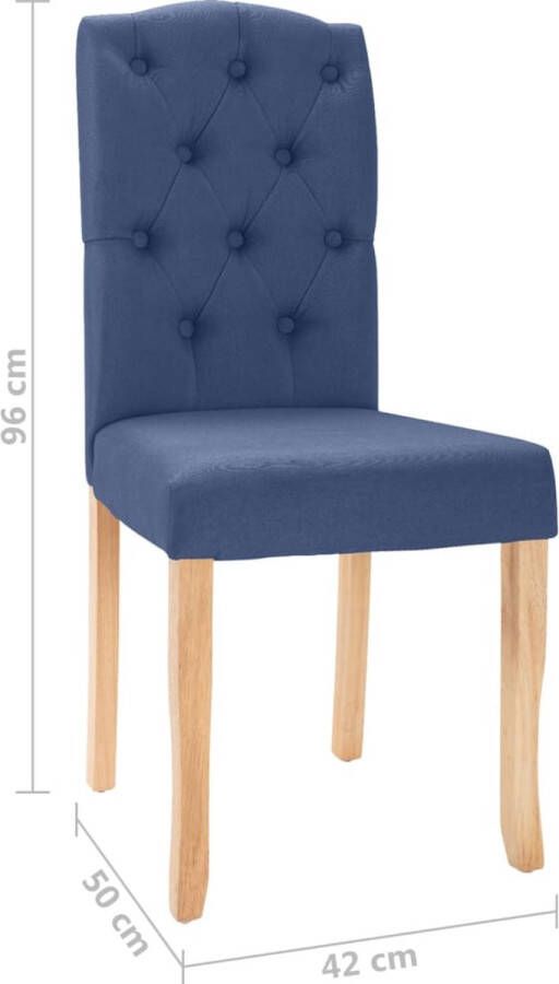 VidaXL -Eetkamerstoelen-6-st-stof-blauw - Foto 2