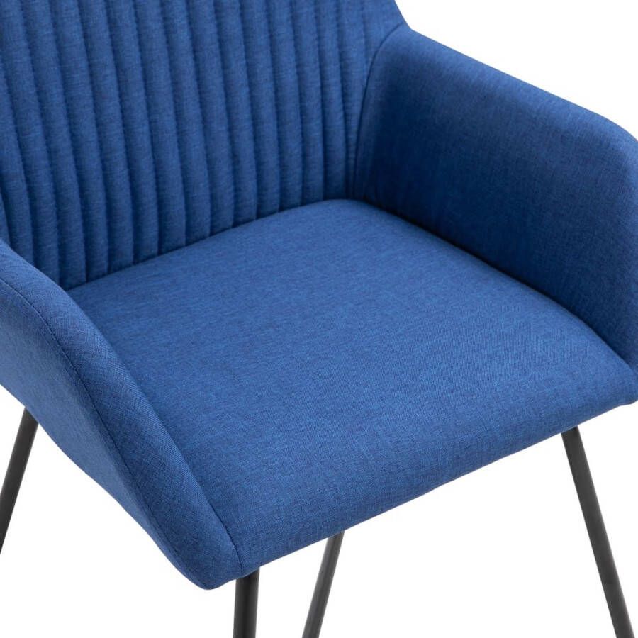 VIDAXL Eetkamerstoelen 6 st stof blauw - Foto 1