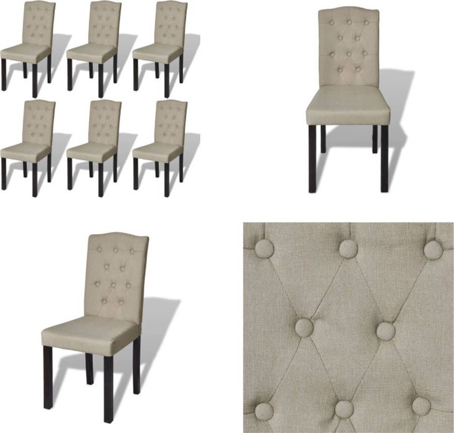 VidaXL Eetkamerstoelen 6 st stof camel Eetkamerstoel Eetkamerstoelen Keukenstoelen Keukenstoel