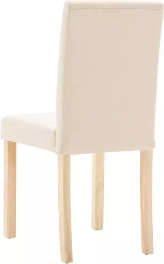 VidaXL Eetkamerstoelen 6 St Stof Crèmekleurig - Foto 2