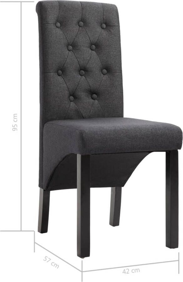 VidaXL -Eetkamerstoelen-6-st-stof-donkergrijs - Foto 7