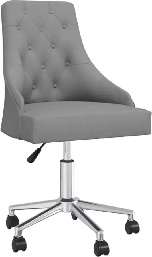 VidaXL Eetkamerstoelen 6 st draaibaar stof lichtgrijs