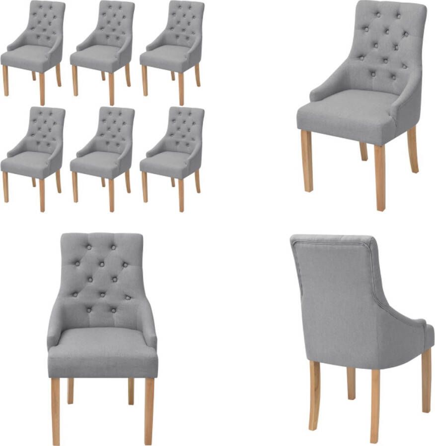 VidaXL -Eetkamerstoelen-6-st-stof-lichtgrijs