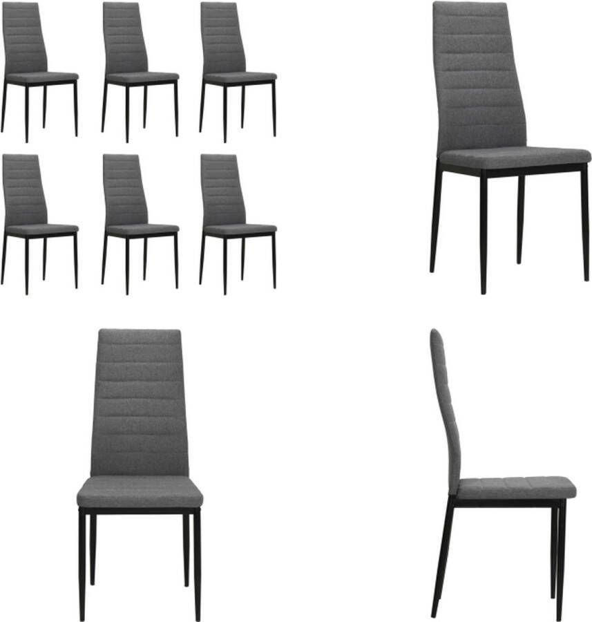 VidaXL Eetkamerstoelen 6 st stof lichtgrijs Eetkamerstoel Eetkamerstoelen Keukenstoelen Keukenstoel