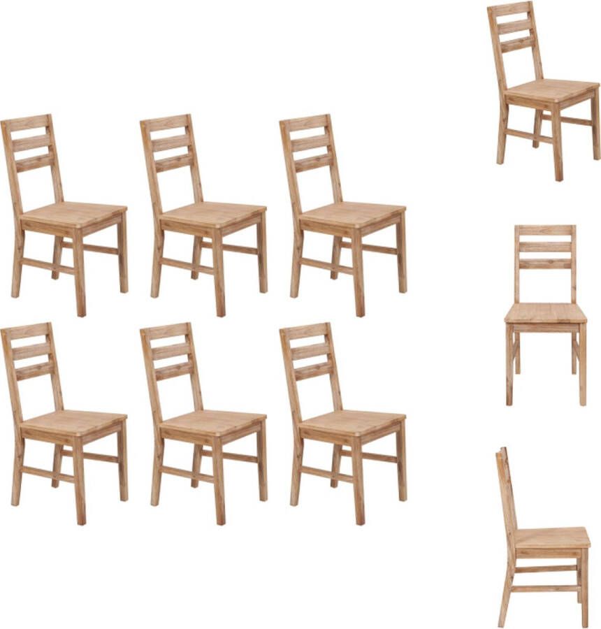 VidaXL Eetkamerstoel Eetkamerstoelen Diner Stoel Diner Stoelen Eetkamerstoelen 6 st massief acaciahout - Foto 2