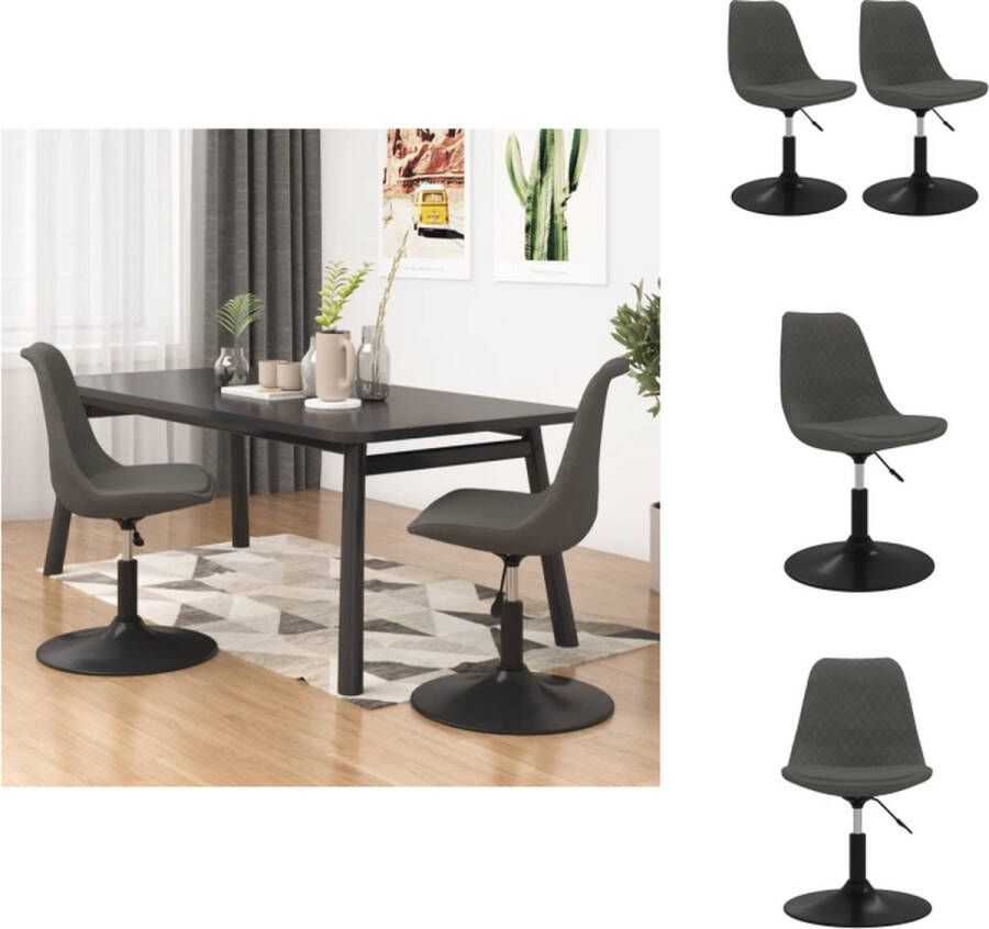 VidaXL Eetkamerstoelen Donkergrijs 49 x 42 cm Fluweel Eetkamerstoel