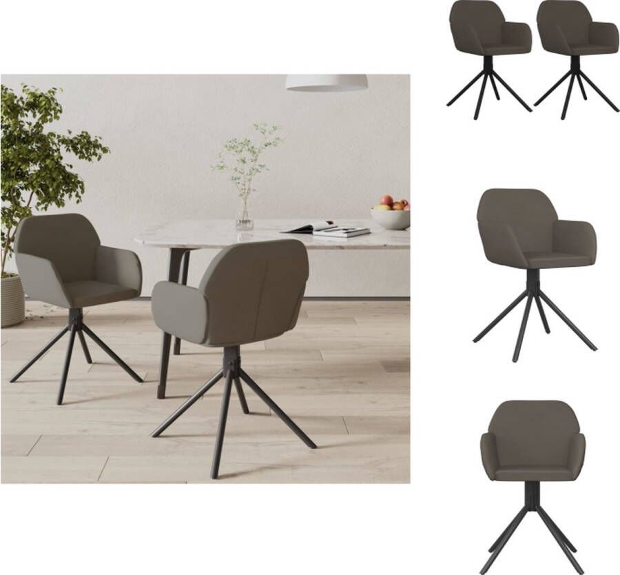 VidaXL Draaibare Eetkamerstoel Draaibare Eetkamerstoelen Eetkamerstoel Keukenstoel Eetkamerstoelen draaibaar 2 st fluweel donkergrijs