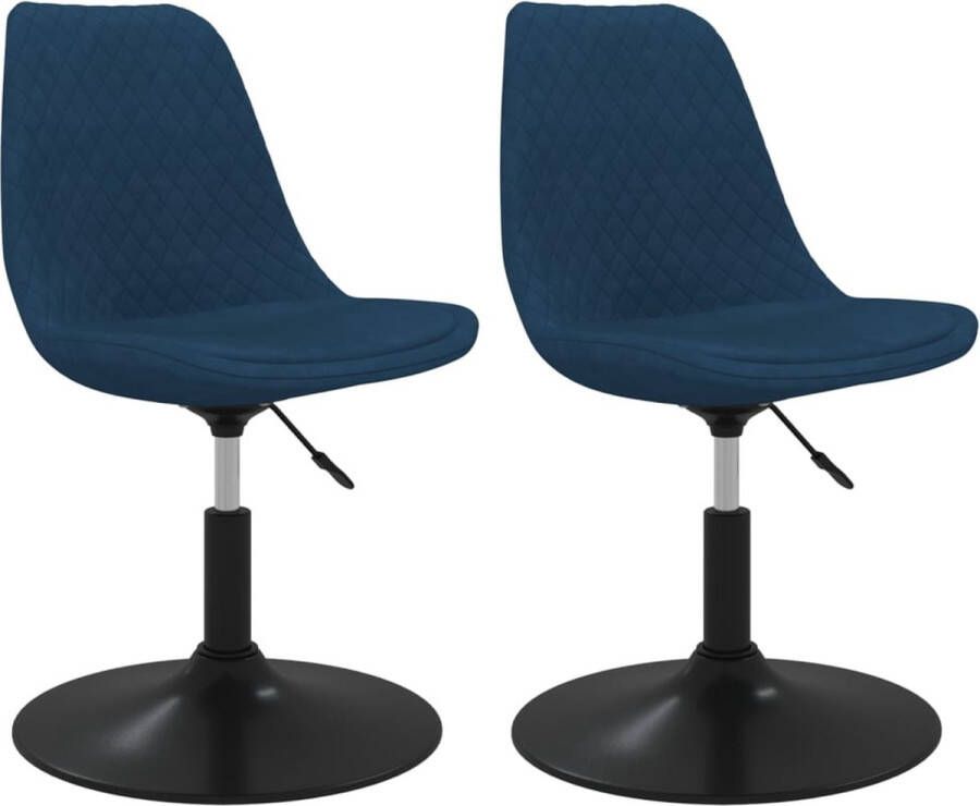 VidaXL -Eetkamerstoelen-draaibaar-2-st-fluweel-blauw