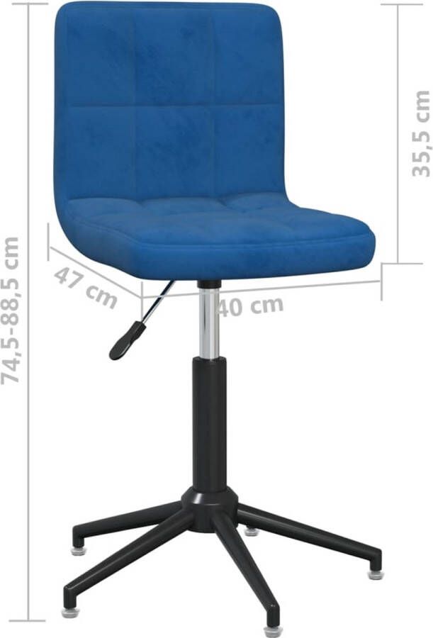 VidaXL -Eetkamerstoelen-draaibaar-2-st-fluweel-blauw - Foto 2