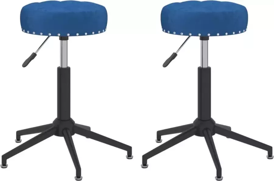 VidaXL -Eetkamerstoelen-draaibaar-2-st-fluweel-blauw - Foto 3