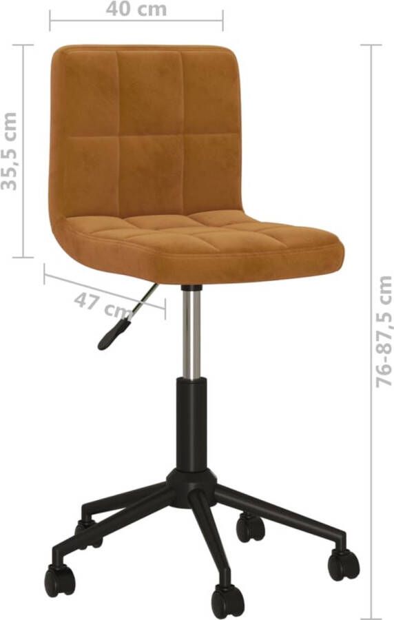 VidaXL -Eetkamerstoelen-draaibaar-2-st-fluweel-bruin - Foto 2