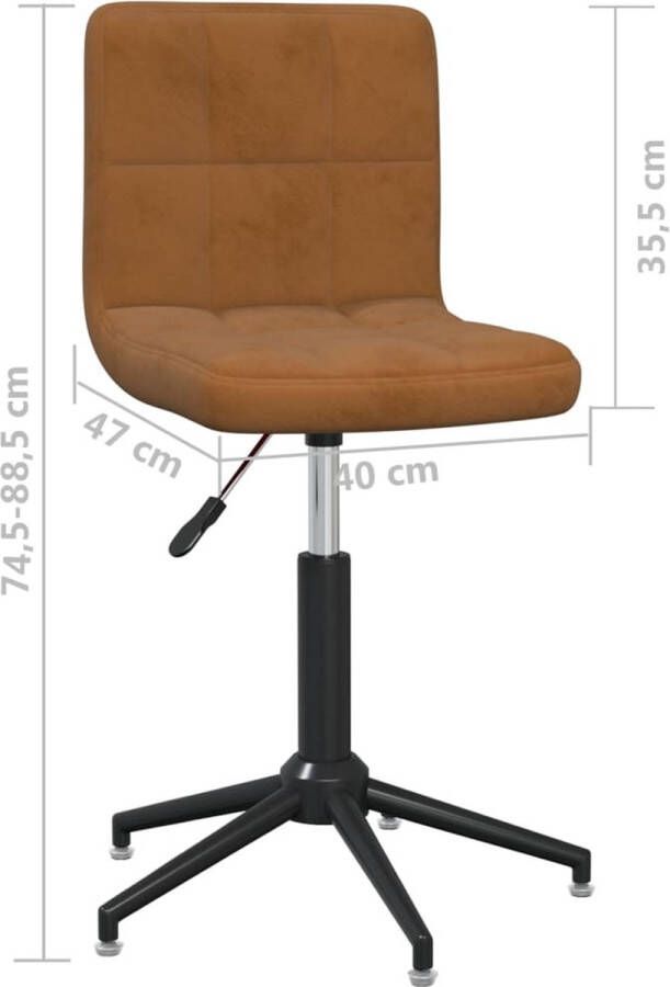 VidaXL -Eetkamerstoelen-draaibaar-2-st-fluweel-bruin - Foto 2