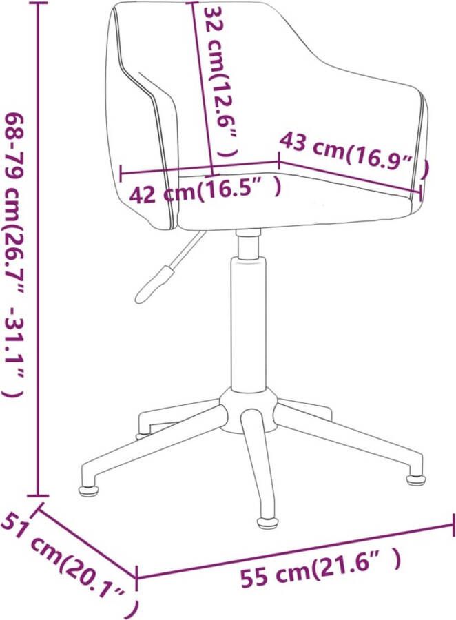 VidaXL -Eetkamerstoelen-draaibaar-2-st-fluweel-bruin - Foto 2