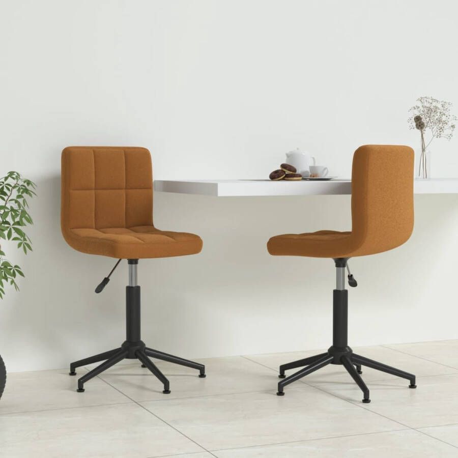 VidaXL -Eetkamerstoelen-draaibaar-2-st-fluweel-bruin