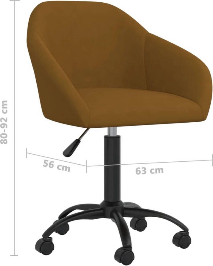 VidaXL -Eetkamerstoelen-draaibaar-2-st-fluweel-bruin - Foto 1