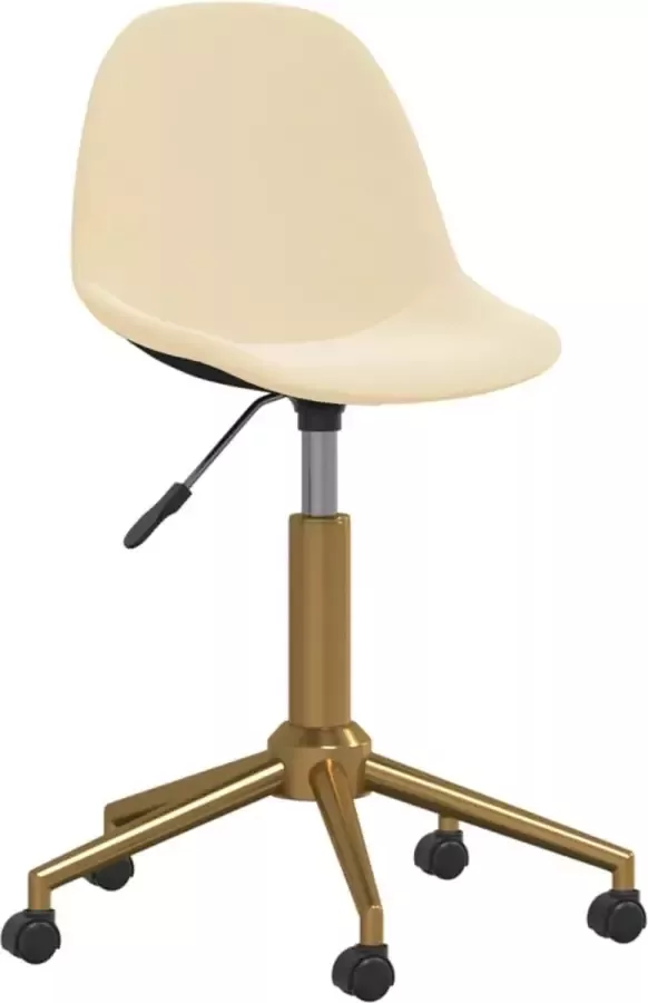 VidaXL Eetkamerstoelen draaibaar 2 st fluweel crèmekleurig - Foto 3
