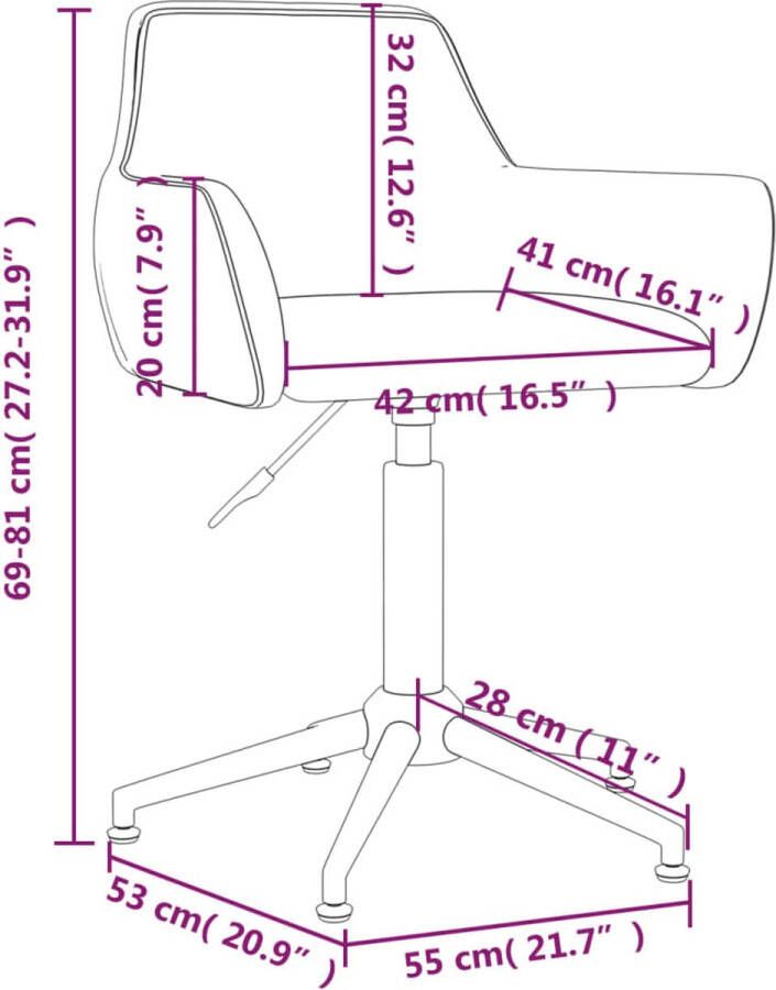 VidaXL -Eetkamerstoelen-draaibaar-2-st-fluweel-donkergrijs - Foto 2