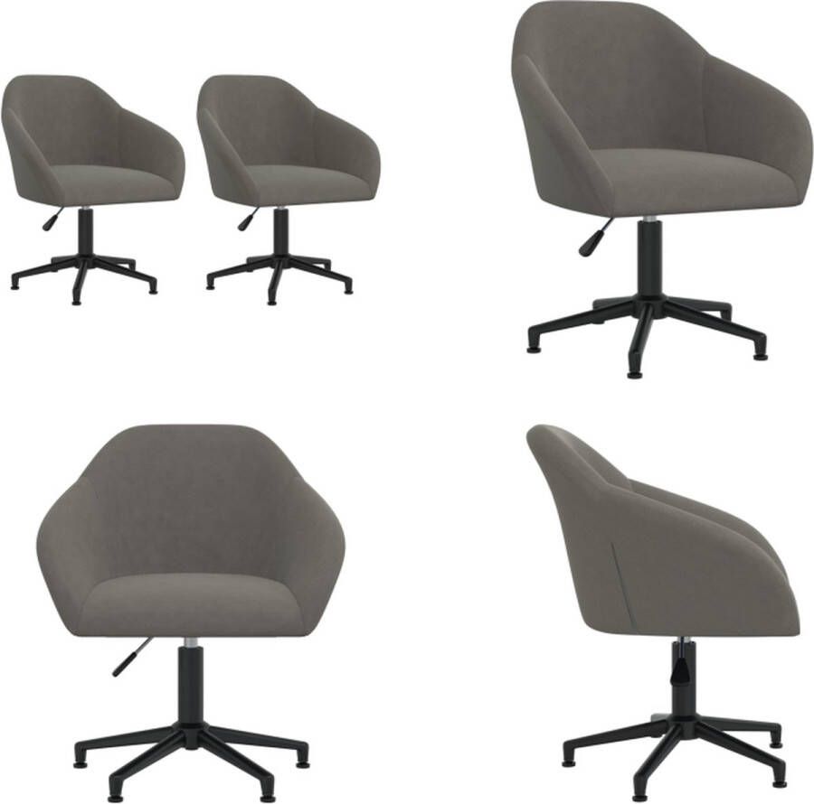 VidaXL Eetkamerstoelen draaibaar 2 st fluweel donkergrijs Eetkamerstoel Eetkamerstoelen Stoel Stoelen