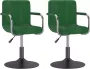 VidaXL Eetkamerstoelen draaibaar 2 st fluweel donkergroen - Thumbnail 2