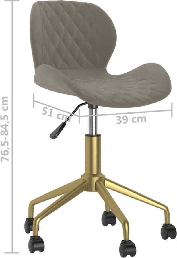 VidaXL -Eetkamerstoelen-draaibaar-2-st-fluweel-lichtgrijs - Foto 2