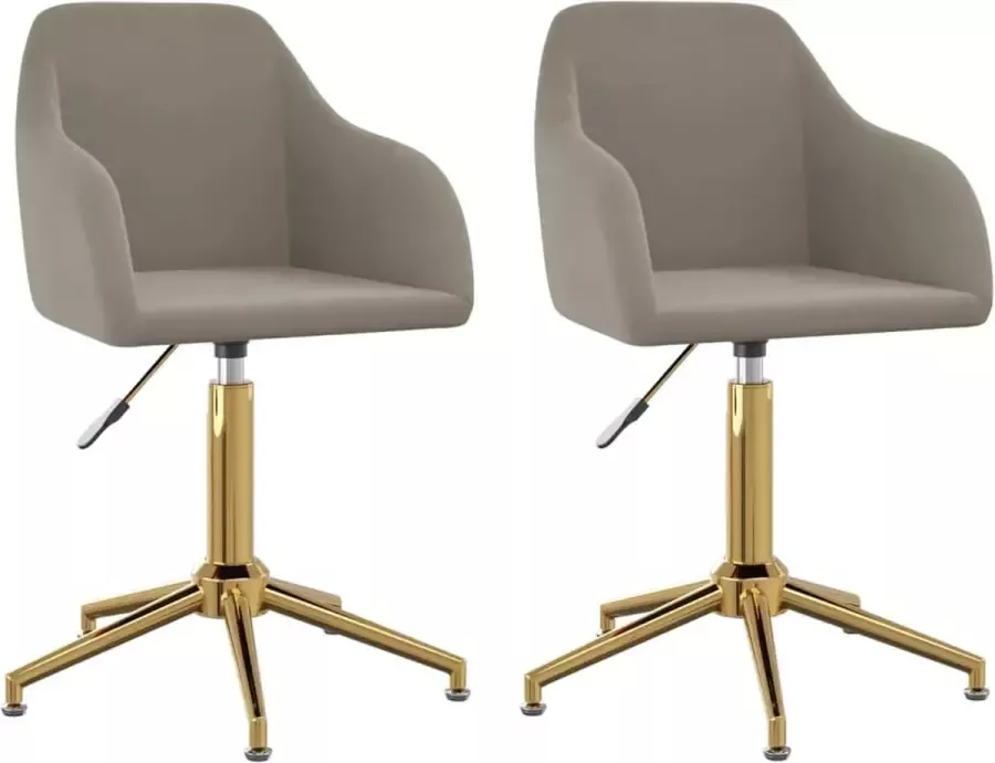 VidaXL -Eetkamerstoelen-draaibaar-2-st-fluweel-lichtgrijs - Foto 2