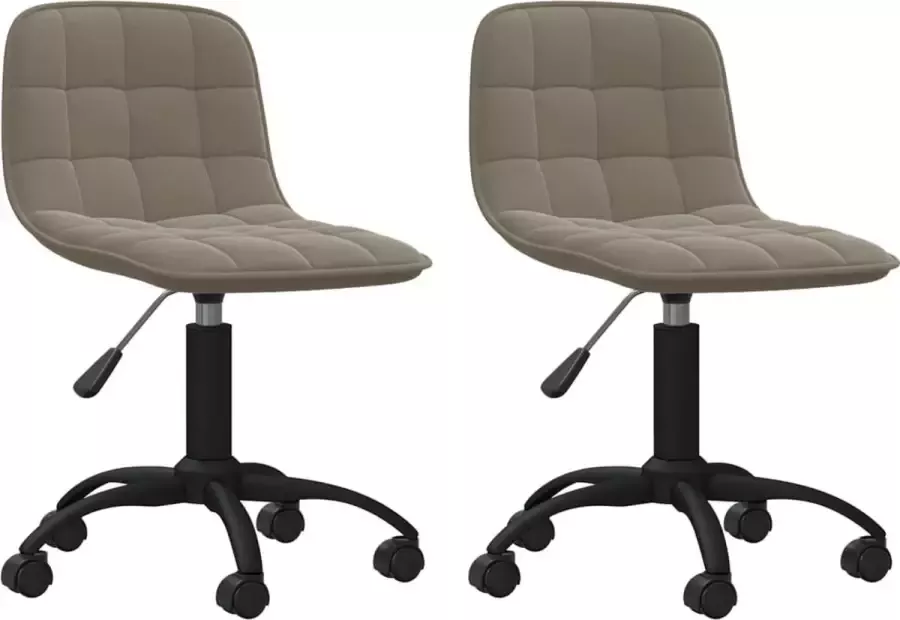 VidaXL -Eetkamerstoelen-draaibaar-2-st-fluweel-lichtgrijs - Foto 2