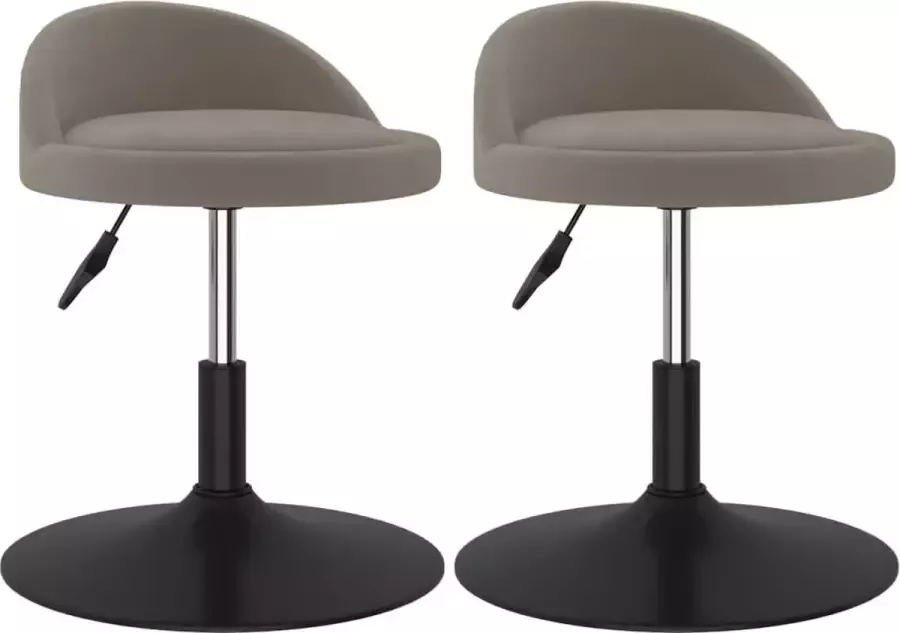 VidaXL Eetkamerstoelen draaibaar 2 st fluweel lichtgrijs
