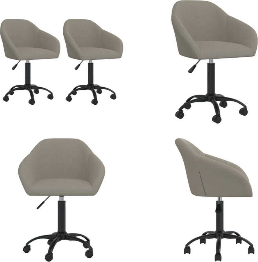 VidaXL Eetkamerstoelen draaibaar 2 st fluweel lichtgrijs Eetkamerstoel Eetkamerstoelen Stoel Stoelen