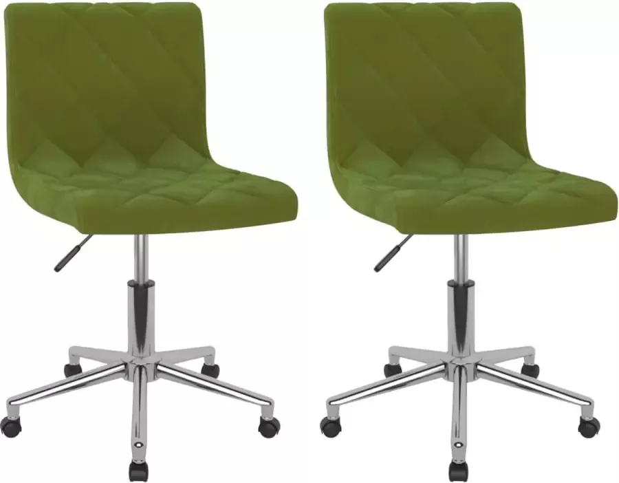 VidaXL -Eetkamerstoelen-draaibaar-2-st-fluweel-lichtgroen - Foto 2