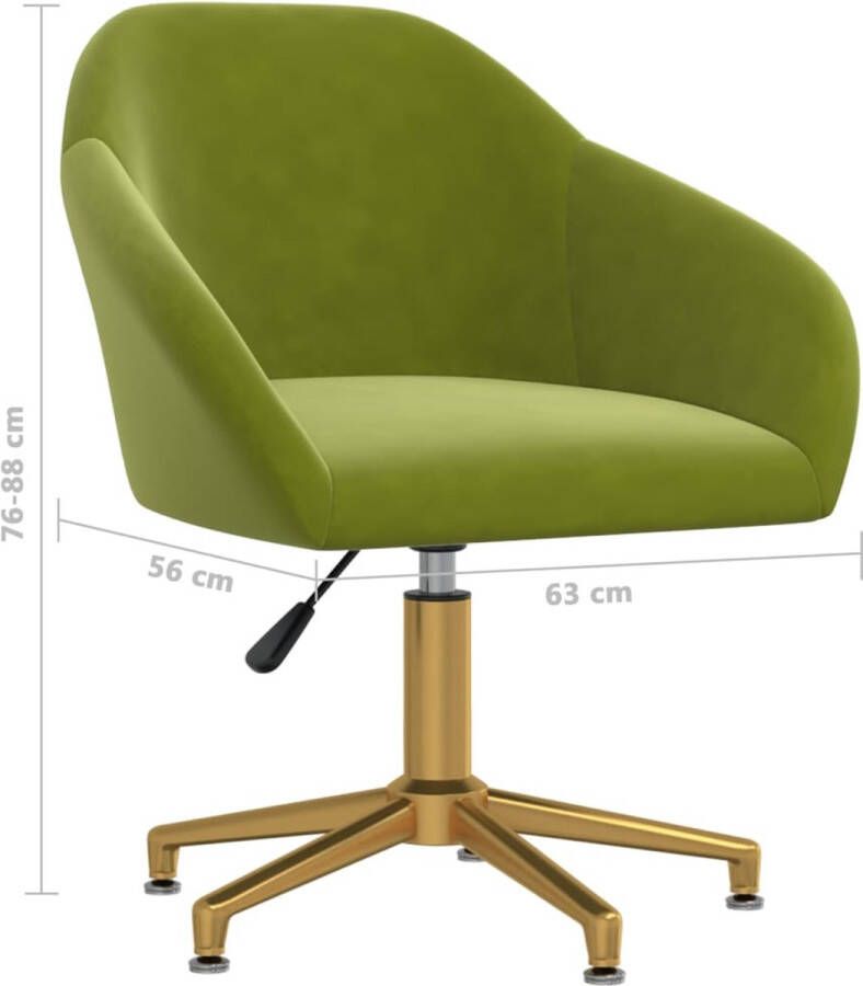 VidaXL -Eetkamerstoelen-draaibaar-2-st-fluweel-lichtgroen - Foto 1