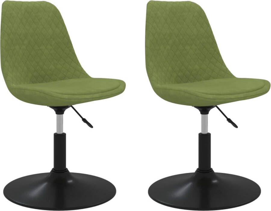 VidaXL -Eetkamerstoelen-draaibaar-2-st-fluweel-lichtgroen - Foto 2