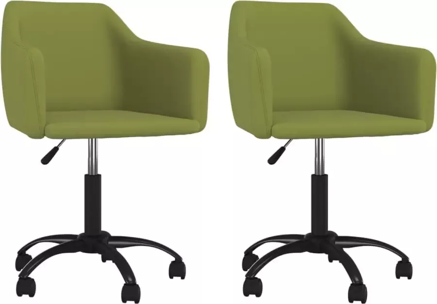 VidaXL Eetkamerstoelen Draaibaar 2 St Fluweel Lichtgroen - Foto 3