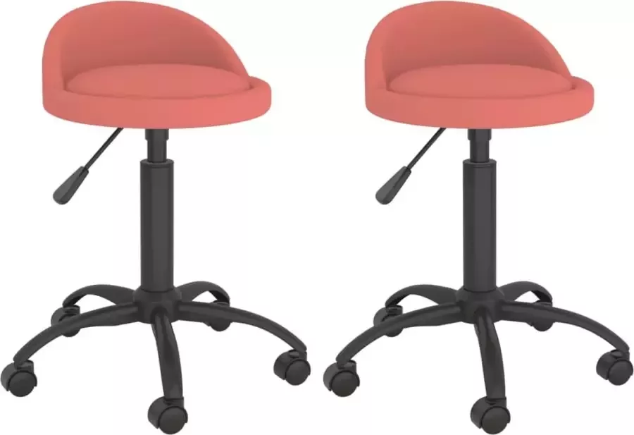 VidaXL -Eetkamerstoelen-draaibaar-2-st-fluweel-roze - Foto 3