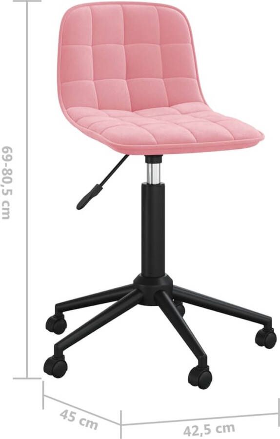 VidaXL -Eetkamerstoelen-draaibaar-2-st-fluweel-roze - Foto 2