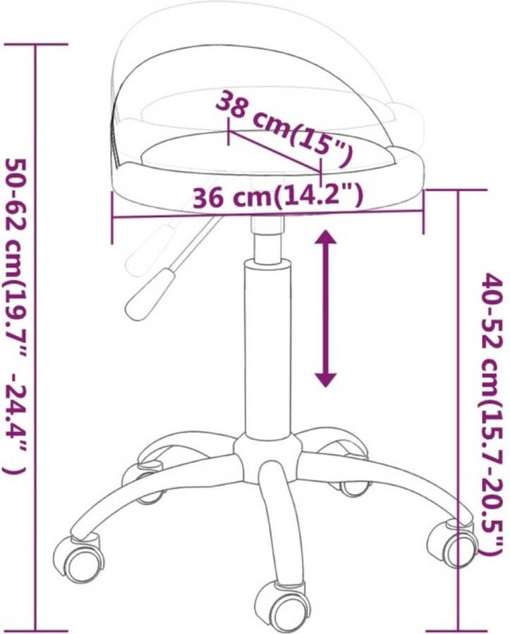 VidaXL -Eetkamerstoelen-draaibaar-2-st-fluweel-roze - Foto 2