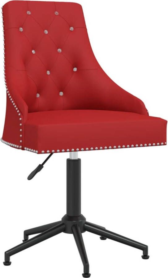 VidaXL Eetkamerstoelen draaibaar 2 st fluweel wijnrood - Foto 1