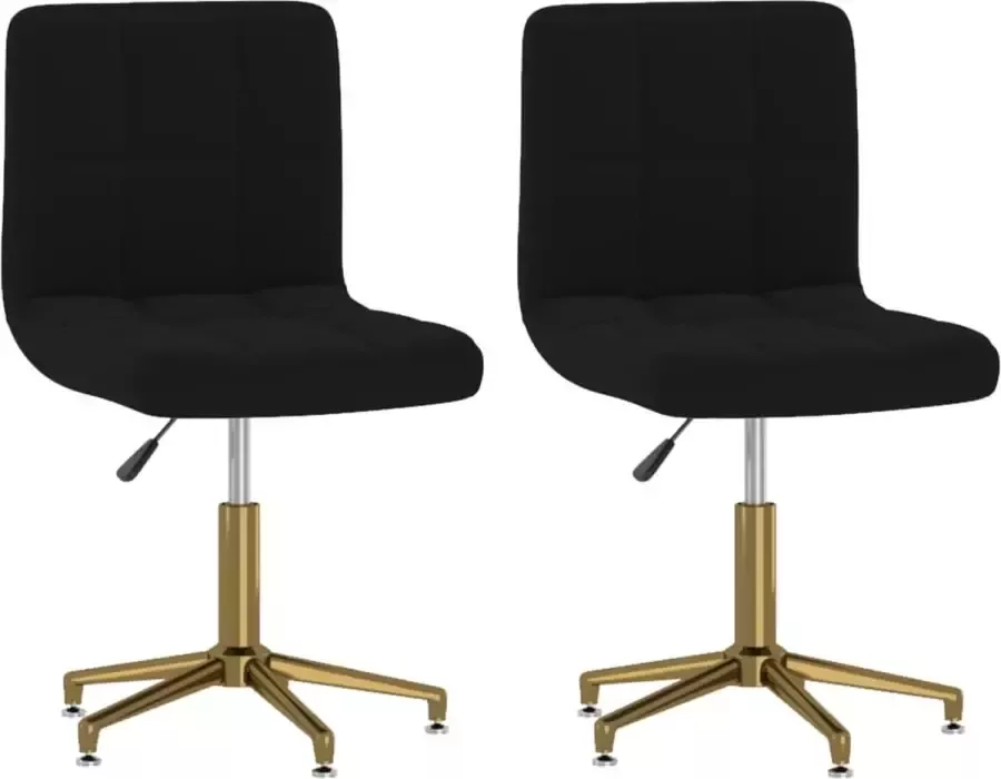 VidaXL Eetkamerstoelen draaibaar 2 st fluweel zwart - Foto 3