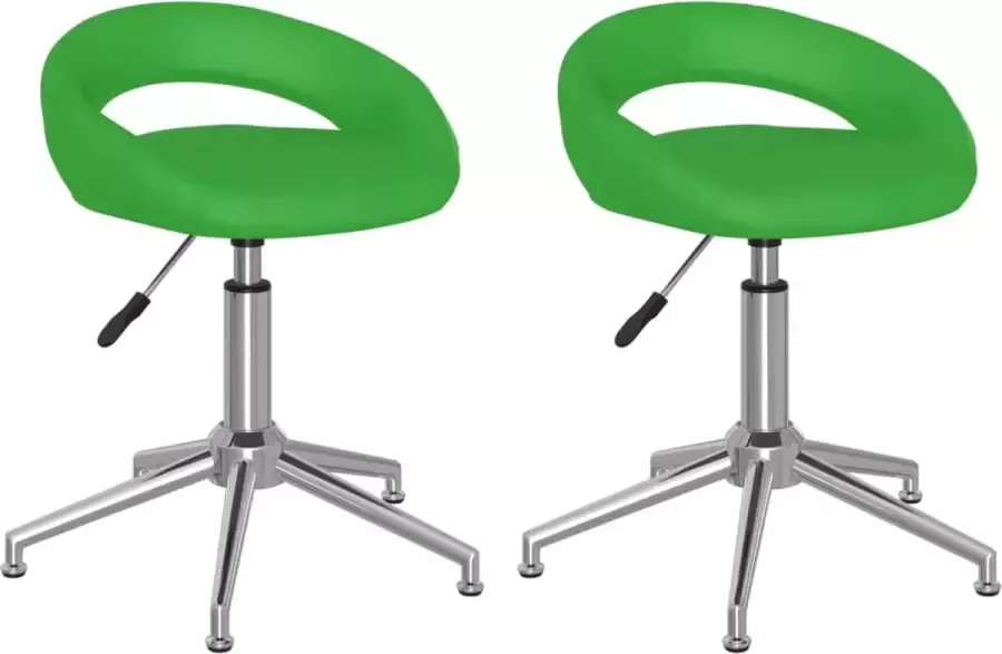 VidaXL Eetkamerstoelen 2 st draaibaar kunstleer groen - Foto 2