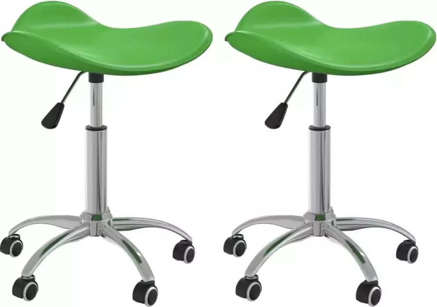 VidaXL Eetkamerstoelen draaibaar 2 st kunstleer groen - Foto 2