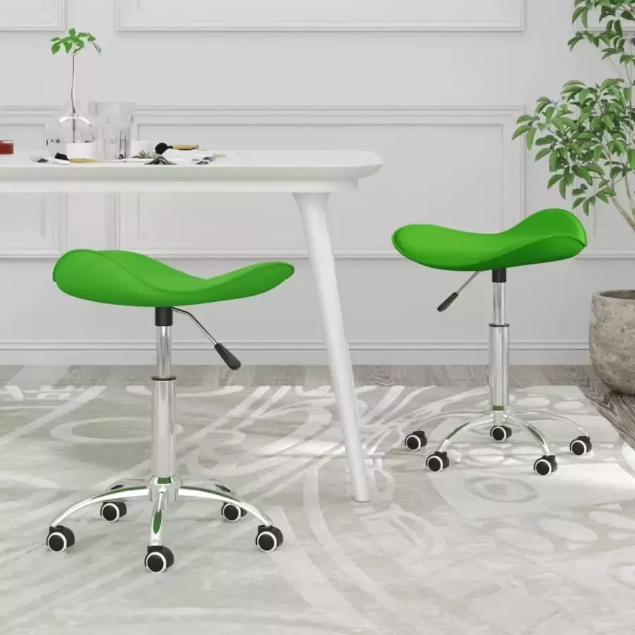 VidaXL Eetkamerstoelen draaibaar 2 st kunstleer groen - Foto 1