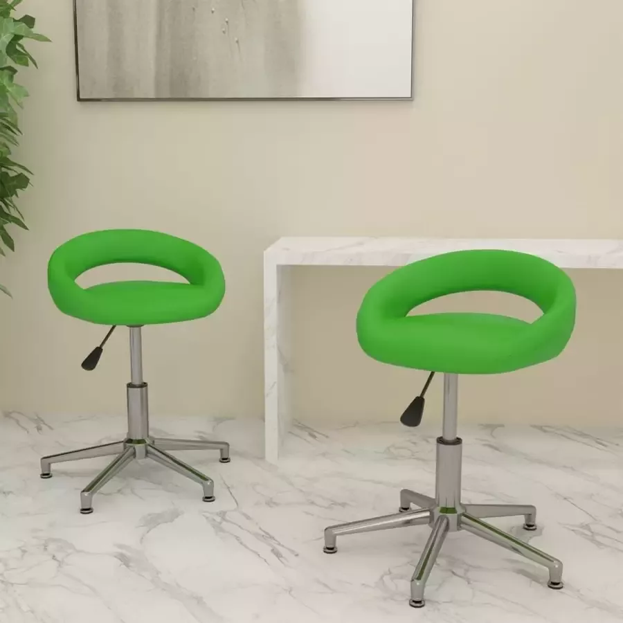 VidaXL Eetkamerstoelen 2 st draaibaar kunstleer groen
