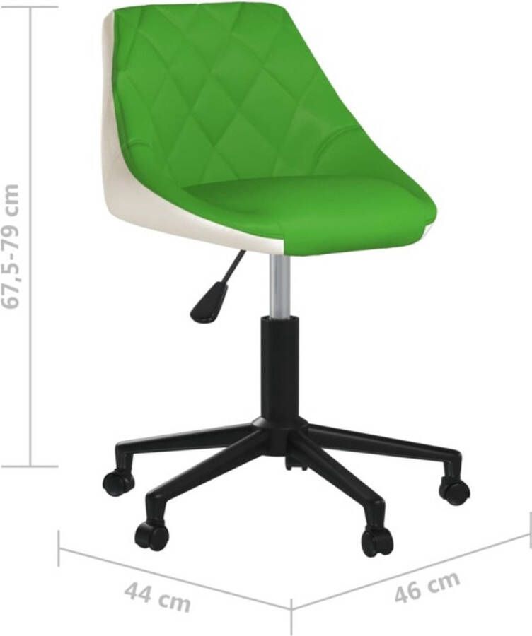 VidaXL -Eetkamerstoelen-draaibaar-2-st-kunstleer-groen-en-wit - Foto 2