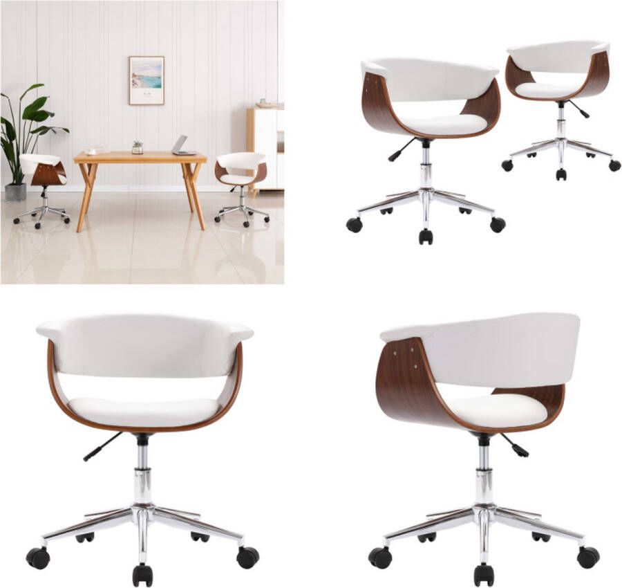 VidaXL Eetkamerstoelen 2 st draaibaar kunstleer wit Eetkamerstoel Eetkamerstoelen Keukenstoelen Keukenstoel