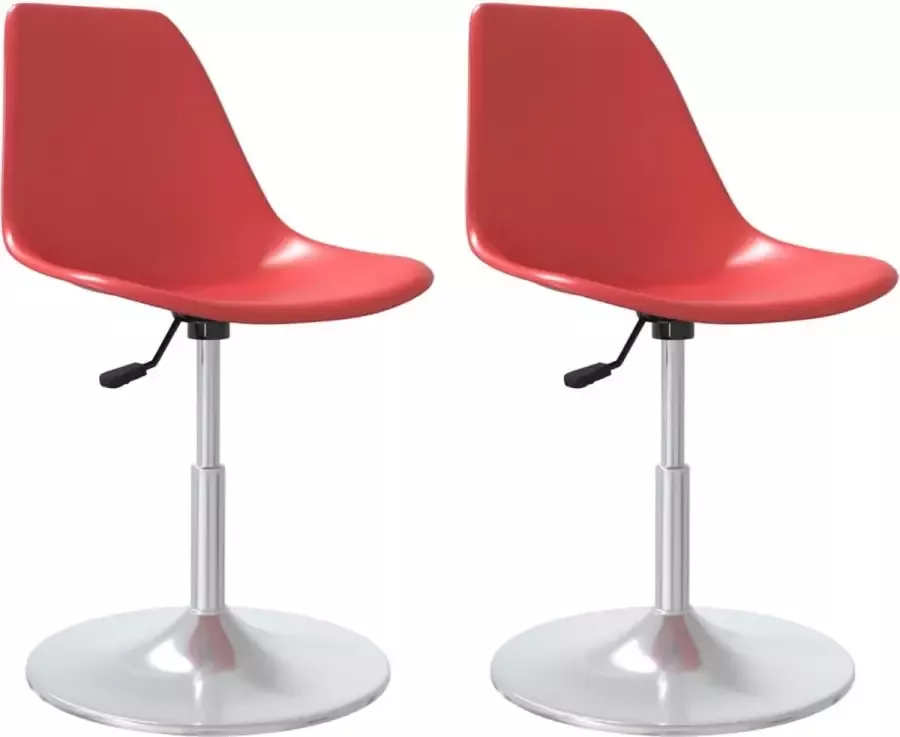 VIDAXL Eetkamerstoelen draaibaar 2 st PP rood - Foto 2