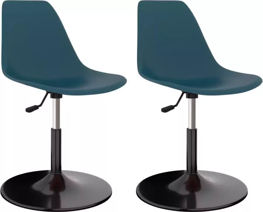 VIDAXL Eetkamerstoelen draaibaar 2 st PP turquoise - Foto 1